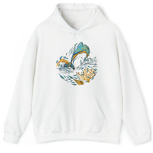 Hooded Sweatshirt - "DOLPHIN HYZER" Hoodie -Unisex - Heavy Blend amphibian anmal lover aquatic DISC GOLF HOODIE DISC GOLF PULLOVER DISC GOLF SEATER DISC GOLF SWEATSHIRT dolphin DTG fish GOLFDISCO GOLFDISCO LOGO GOLFDISCO ORIGINALS GOLFDISCO.COM Hoodies intelligent animal Men's Clothing MYLOGO ocean life Regular fit sea life Unisex Women's Clothing