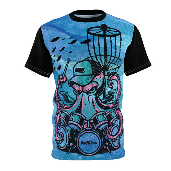 A- T shirt - " Otto" GolfDisco Originals custom disc stamp design - Unisex style shirt (white or black stitching) Light Fabric/100% Polyester (4oz or 6 oz) Octopus - Disc golf shirt - golfdisco White stitching All Over Print AOP Clothing Assembled in the USA Assembled in USA Crew neck disc golf disc golf shirt golfdisco original golfdiscooriginals Made in the USA Made in USA Men's Clothing octopus Sublimation T-shirts Unisex Women's Clothing