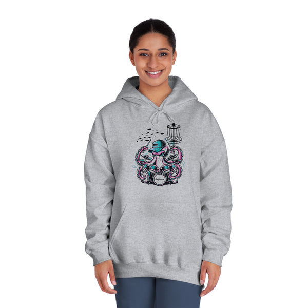 Hooded DryBlend® Sweatshirt - "Otto" A GolfDisco custom stamp design, disc golf hoodie discgolf sweatshirt DTG fidc golf sweatshirt golfdisco golfdisco originals stamp design hooded disc golf sweatshirt Hoodies Men's Clothing ocean life octopus otto Regular fit sea creature Unisex Women's Clothing