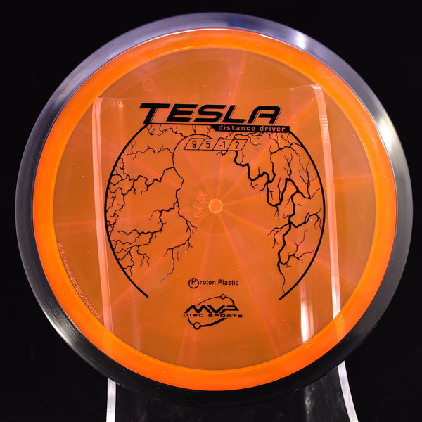 MVP - Tesla - Proton - Distance Driver 165-169 31 ORANGE GLITTER 163 control driver distance Distance Driver Driver MVP MVP Disc Sports mvpdiscsport neutron tesla