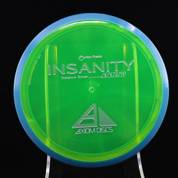 Axiom - Insanity - Proton - Distance Driver 165-169 2 GREEN BLUE 167 Axiom Axiom discs Disc Golf disc golf discs disc golf discs for sale discs Driver insanity MVP MVP Disc Sports neutron PROTON Stable Understable