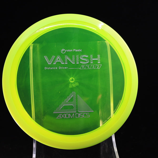 Axiom - Vanish - Proton - Distance Driver 155-159 26 GREEN YELLOW 158 axiom Disc Golf disc golf discs disc golf discs for sale discs Distance Driver Driver high speed driver mvp mvp disc sports proton vanish