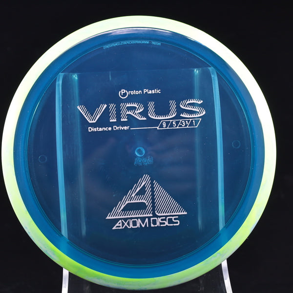 Axiom - Virus - Proton - Distance Driver 165-169 12 BLUE GREEN 166 AXIOM Disc Golf disc golf discs disc golf discs for sale discs distance Distance Driver MVP proton understable VIRUS