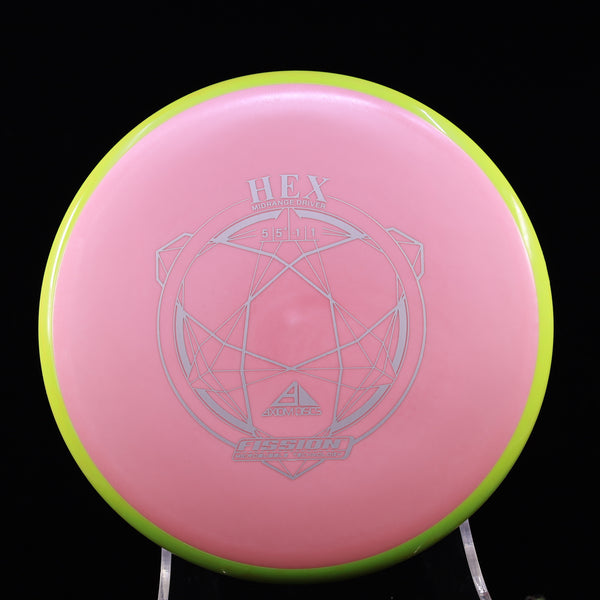 Axiom - Hex - Fission - Midrange 170-174 16 PINK GREEN YELLOW 174 axiom Disc Golf disc golf discs disc golf discs for sale discs hex march newsletter mid Mid-Range midrange midrange driver mvp Neutron stable straigh swirly understablem