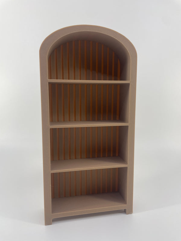Miniature Dollhouse Bookshelf – 1:12 & 1:24 Scale, Realistic Wood Look, 2 Colors