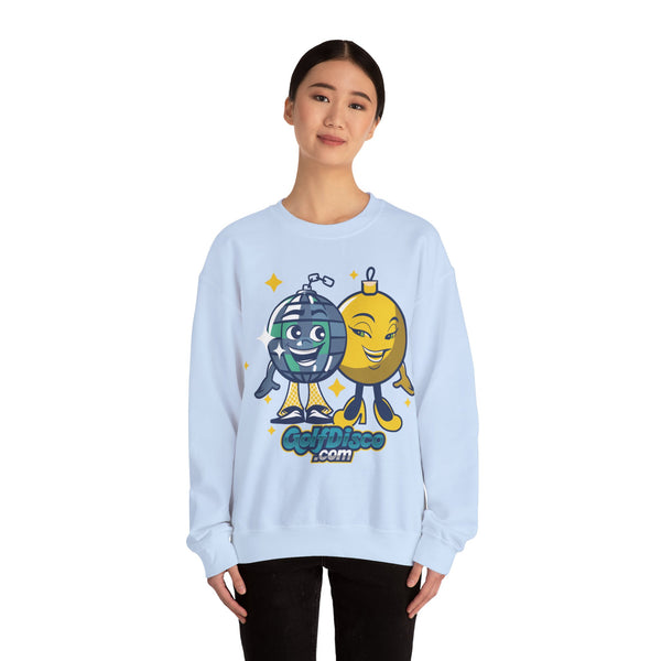 Sweatshirt Crewneck Heavy Blend "GolDisco mascot and ornament found Love"- Unisex - disc golf sweatshirt christmas disc golf Crew neck disc golf disc golf sweatshirt DTG golfdisco golfdisco ball love golfdisco christmas love golfdisco winter Men's Clothing Regular fit Sweatshirts Unisex Valentine's Day Picks Women's Clothing