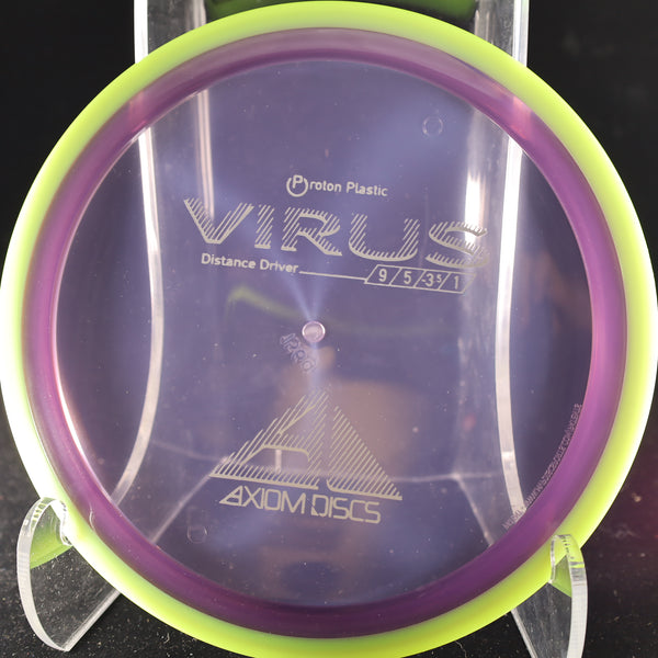 Axiom - Virus - Proton - Distance Driver 155-159 PURPLE GREEN YELLOW 156 AXIOM Disc Golf disc golf discs disc golf discs for sale discs distance Distance Driver MVP proton understable VIRUS