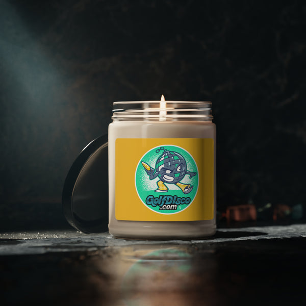 Scented Soy Candle, 9oz glass jar " GOLFDISCO logo" 5 scents to choose from.   100% soy wax blend, 100% cotton wick