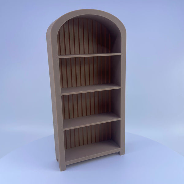 Miniature Dollhouse Bookshelf – 1:12 & 1:24 Scale, Realistic Wood Look, 2 Colors