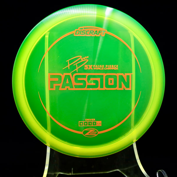 Discraft - Passion - Z Lite - Paige Pierce Driver 10 GREEN YELLOW 151 discraft passion discraft passion flight numbers paige pierce passion passion disc passion disc golf passion discraft