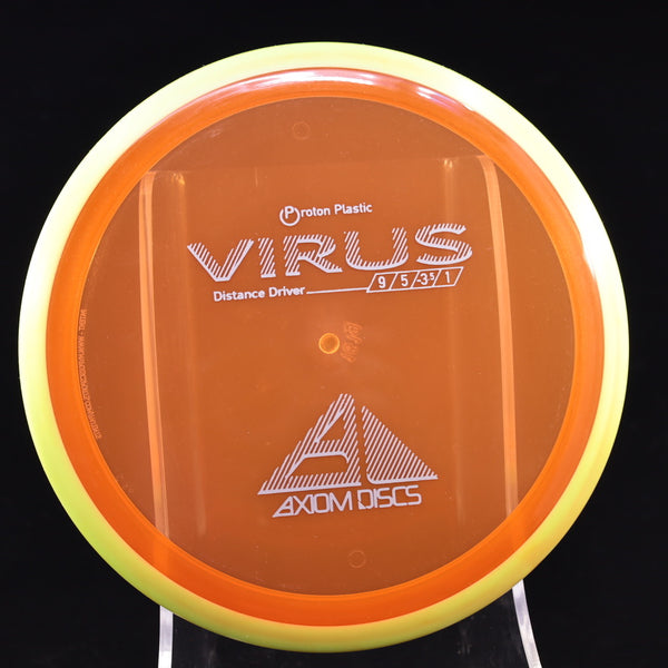 Axiom - Virus - Proton - Distance Driver 160-164 20 ORANGE YELLOW 161 AXIOM Disc Golf disc golf discs disc golf discs for sale discs distance Distance Driver MVP proton understable VIRUS