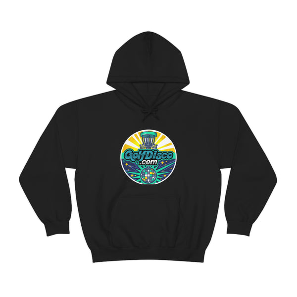 Hooded Sweatshirt - Hoodie -Unisex - Heavy Blend _ GOLFDISCO logo Black apparel DISC GOLF HOODIE DISC GOLF PULLOVER DISC GOLF SEATER DISC GOLF SWEATSHIRT DTG GOLFDISCO GOLFDISCO LOGO GOLFDISCO.COM Hoodies Men's Clothing MYLOGO Regular fit Unisex Women's Clothing