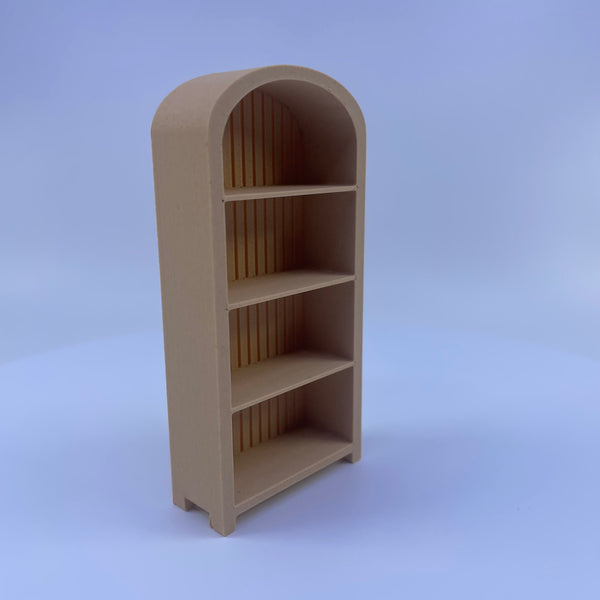 Miniature Dollhouse Bookshelf – 1:12 & 1:24 Scale, Realistic Wood Look, 2 Colors