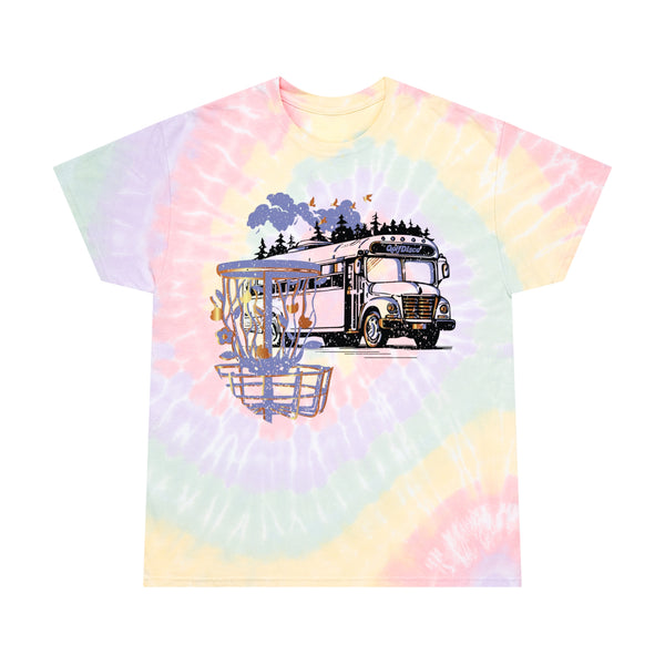 Spiral Tie-Dye T-shirt "Tour Dreams" A GolfDisco Original stamp design on a shirt