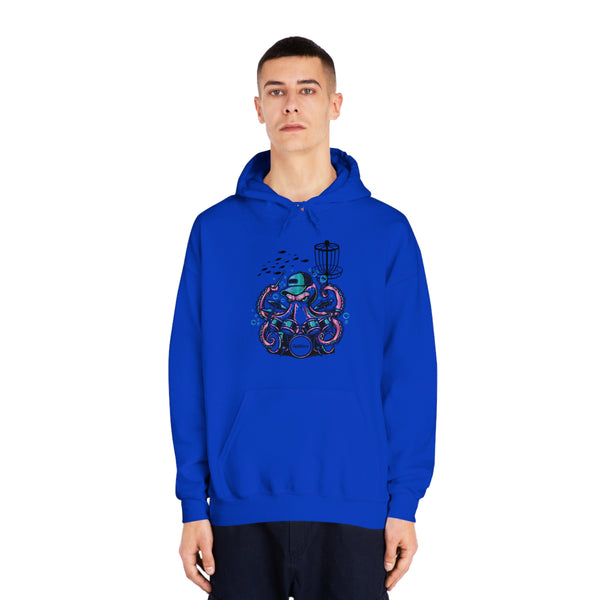 Hooded DryBlend® Sweatshirt - "Otto" A GolfDisco custom stamp design, disc golf hoodie discgolf sweatshirt DTG fidc golf sweatshirt golfdisco golfdisco originals stamp design hooded disc golf sweatshirt Hoodies Men's Clothing ocean life octopus otto Regular fit sea creature Unisex Women's Clothing