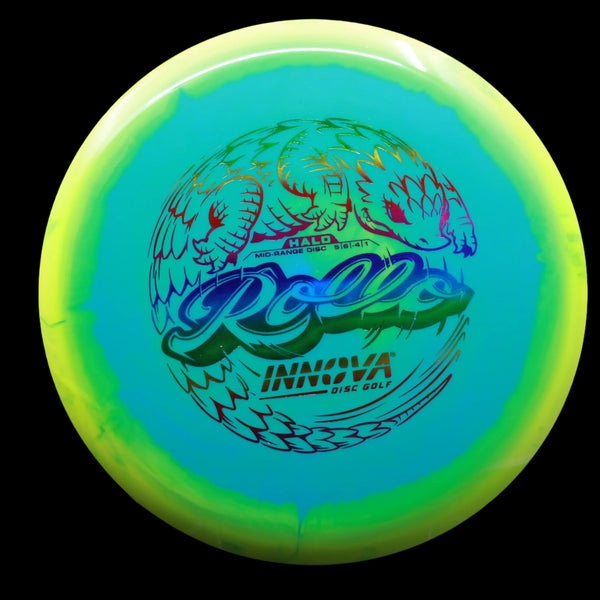 Innova - Rollo - Halo - Midrange 4 YELLOW-TEAL RAINBOW 177 Beginner Friendly halo disc golf halo innova discs Halo Star halo star rollo innova innova halo innova halo discs innova halo plastic innova halo star innova star halo mid mid range midrange Midrange Discs Rollo