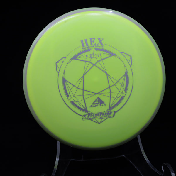 Axiom - Hex - Fission - Midrange 170-175 37 YELLOW GREEN 173 axiom Disc Golf disc golf discs disc golf discs for sale discs hex march newsletter mid Mid-Range midrange midrange driver mvp Neutron stable straigh swirly understablem