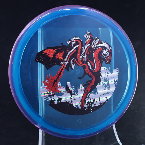 Axiom - Pyro - Prism Proton - GolfDisco Original "The Dragon" 21 BLUE 177 7 headed dragon bad dragon dragon evil dragon evil vs good GOLFDISCO EXCLUSIVE CUSTOM STAMP golfdisco exclusive stamp golfdisco exclusive stamp design golfdisco original GOLFDISCO ORIGINALS