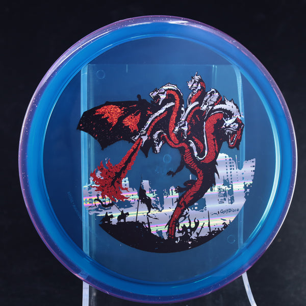 Axiom - Pyro - Prism Proton - GolfDisco Original "The Dragon" 29 BLUE 177 7 headed dragon bad dragon dragon evil dragon evil vs good GOLFDISCO EXCLUSIVE CUSTOM STAMP golfdisco exclusive stamp golfdisco exclusive stamp design golfdisco original GOLFDISCO ORIGINALS