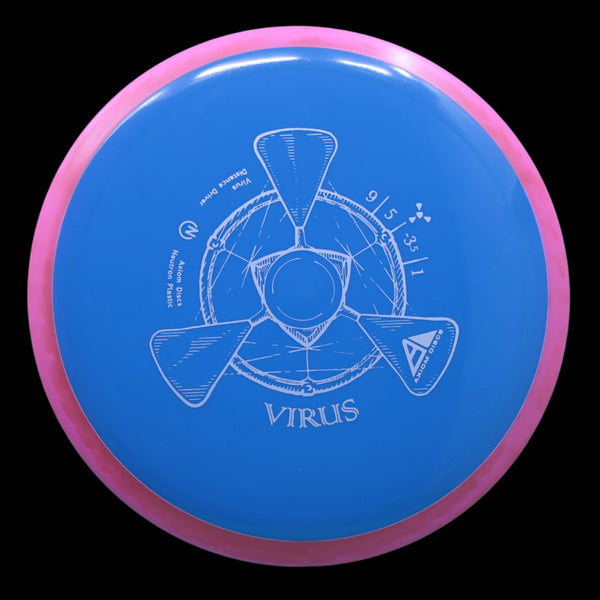 Axiom - Virus - Neutron - Distance Driver 165-169 4 BLUE PINK 166 AXIOM Disc Golf disc golf discs disc golf discs for sale discs distance Distance Driver MVP NEUTRON understable VIRUS