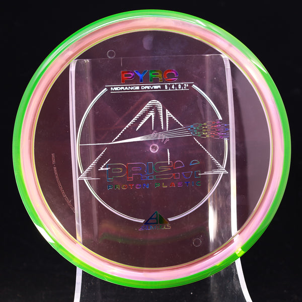 Axiom - Pyro - Proton Plastic - Midrange Driver 176-179 PINK GREEN 177 axiom Disc Golf disc golf discs disc golf discs for sale discs mid mid-range midrange midrange driver mvp piro proton pyro