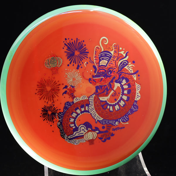 Axiom - Hex - Neutron - "CHUXI" A GolfDisco Original MINT 176 axiom chinese dragon Disc Golf disc golf discs disc golf discs for sale discs fireqorks GOLFDISCO ORIGINALS hex lanters mid Mid-Range midragne midrange midrange driver mvp Neutron new year stamp stable swirly understablem