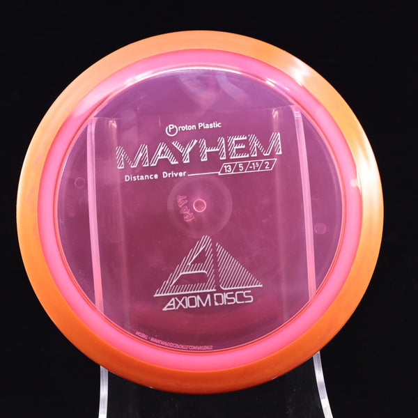 Axiom - Mayhem - Proton - Distance Driver 170-175 5 PINK ORANGE 174 Axiom Axiom discs Disc Golf disc golf discs disc golf discs for sale discs distance Distance Driver Driver mayhem MVP MVP Disc Sports proton