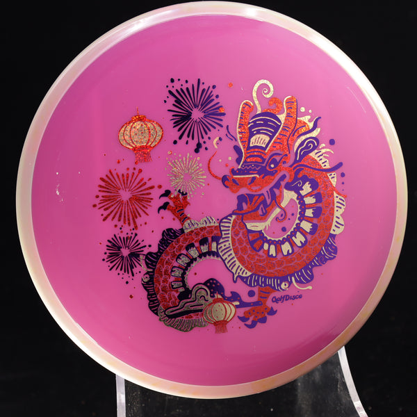 Axiom - Crave - Neutron - "CHUXI" A GolfDisco original, custom stamp 6 PINK DARK 175 Axiom Axiom discs chinese dragon chuxi chuxigolfdisco original crave double birdie double birdies fireworks golfdisco original GOLFDISCO ORIGINALS lanterns schultz