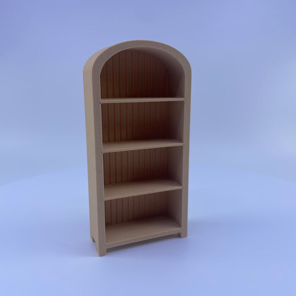 Miniature Dollhouse Bookshelf – 1:12 & 1:24 Scale, Realistic Wood Look, 2 Colors