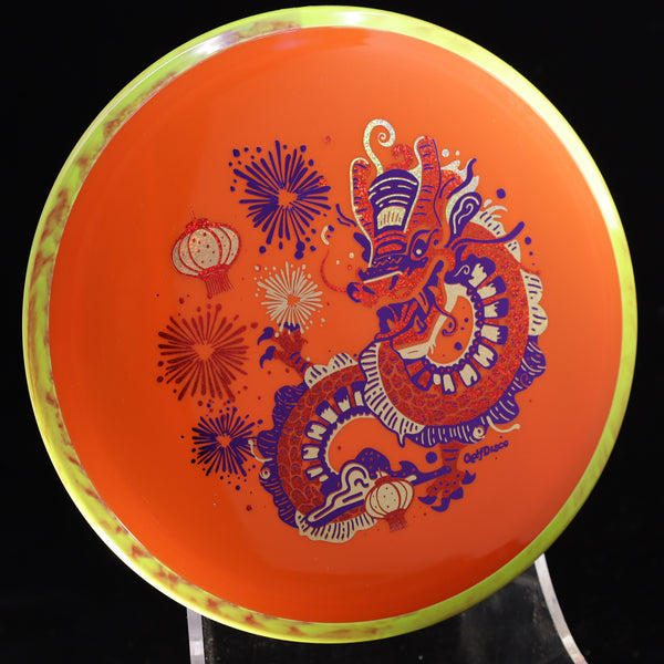 Axiom - Crave - Neutron - "CHUXI" A GolfDisco original, custom stamp 9 ORANGE 170 Axiom Axiom discs chinese dragon chuxi chuxigolfdisco original crave double birdie double birdies fireworks golfdisco original GOLFDISCO ORIGINALS lanterns schultz