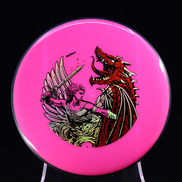 MVP - Glitch - Soft Neutron - "WARRIOR" A GolfDisco original custom stamp design 17 PINK 151 Beginner Friendly disc golf glitch discgolf glitch glitch disc glitch disc for sale glitch disc golf glitch discgolf glitch mvp golfdisco original GOLFDISCO ORIGINALS mvp glitch mvp glitch disc mvp glitch for sale mvp glitch special edition