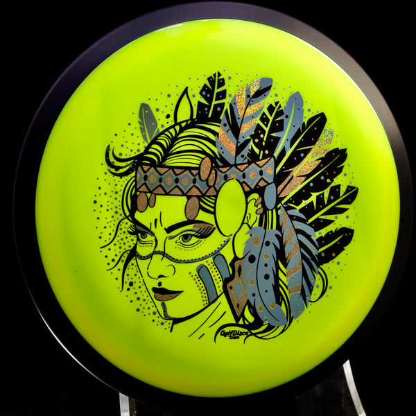 MVP - Trail - Neutron - GolfDisco Originals "Hurit" triple foil- custom stamp design 15 GREEN YELLOW 173 GOLFDISCO ORIGINALS HURIT HURIT INDIAN STAMP James Conrad Line MVP MVP Disc Sports MVP Neutron MVP Trail release date neutron