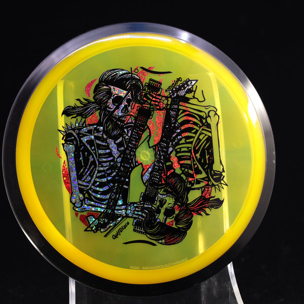 MISPRINTS - MVP - Inertia - Proton - GolfDisco Originals "Rock N' Roller" 14 YELLOW 172 GOLFDISCO ORIGINALS misprints skeleton skeleton stamp skeleton stampmusic stamp skeletons