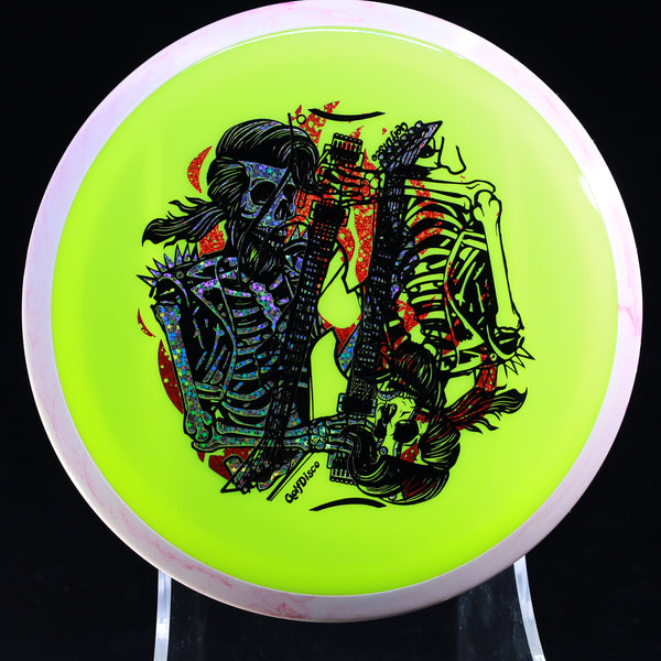 MISPRINTS - Axiom Neutron Insanity - GolfDisco Originals "Rock N' Roller" 11 GREEN YELLOW 172 GOLFDISCO ORIGINALS misprint misprints skeleton skeleton stamp skeleton stampmusic stamp skeletons