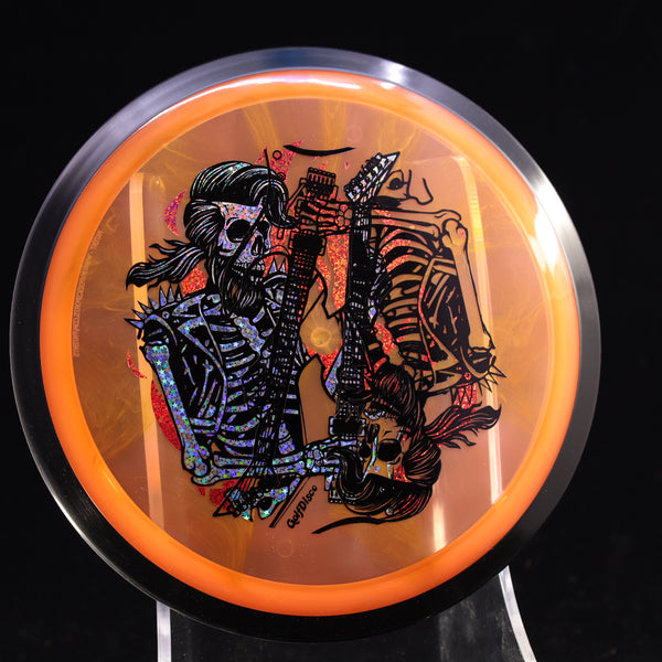 MISPRINTS - MVP - Inertia - Proton - GolfDisco Originals "Rock N' Roller" 12 ORANGE 171 GOLFDISCO ORIGINALS misprints skeleton skeleton stamp skeleton stampmusic stamp skeletons