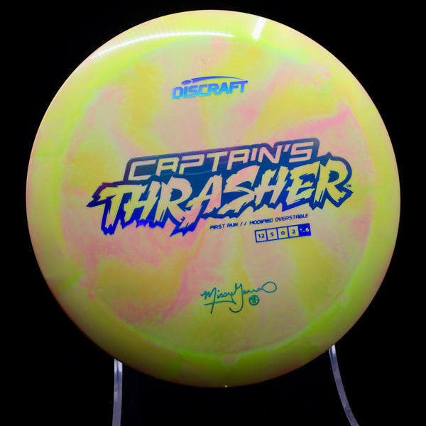 Discraft - Captain's Thrasher - First Run - Missy Gannon Signature 4 YELLOW HOLO 174 captains thrasher discraft captain's thrasher discraft thrasher gannon missy missy gannon thrasher Thrasher