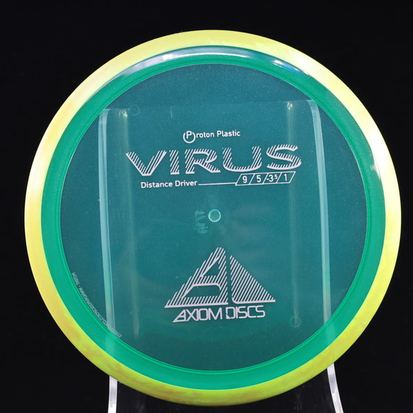 Axiom - Virus - Proton - Distance Driver 170-175 4 SEA GREEN YELLOW 171 AXIOM Disc Golf disc golf discs disc golf discs for sale discs distance Distance Driver MVP proton understable VIRUS