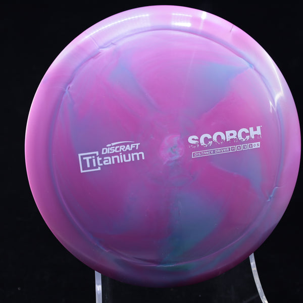 Discraft - Scorch - Titanium - Distance Driver PURPLE WHITE 170-172 Disc Golf disc golf discs disc golf discs for sale discraft discs distance driver esp restock SCORCH swirly titanium understable