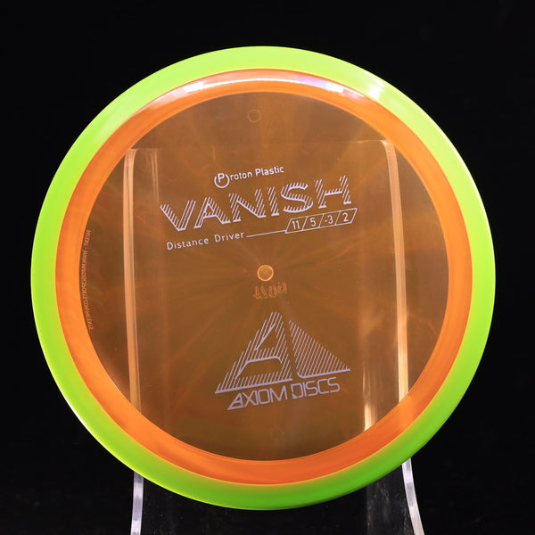 Axiom - Vanish - Proton - Distance Driver 170-175 1 ORANGE YELLOW 170 axiom Disc Golf disc golf discs disc golf discs for sale discs Distance Driver Driver high speed driver mvp mvp disc sports proton vanish