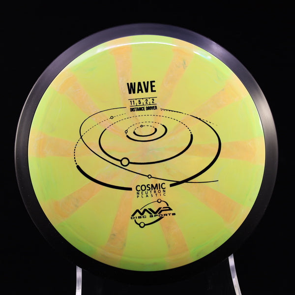 MVP - Wave - Cosmic Neutron - Distance Driver 170-175 23 YELLOW GREEN 172 cosmic Distance Driver Driver MVP MVP Disc Sports neutron stable understable wave