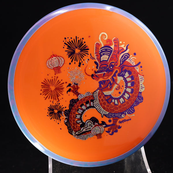 Axiom - Crave - Neutron - "CHUXI" A GolfDisco original, custom stamp 4 ORANGE 173 Axiom Axiom discs chinese dragon chuxi chuxigolfdisco original crave double birdie double birdies fireworks golfdisco original GOLFDISCO ORIGINALS lanterns schultz