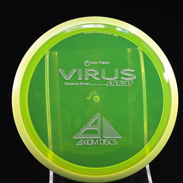 Axiom - Virus - Proton - Distance Driver 170-175 1 GREEN YELLOW 175 AXIOM Disc Golf disc golf discs disc golf discs for sale discs distance Distance Driver MVP proton understable VIRUS