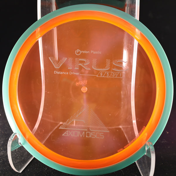 Axiom - Virus - Proton - Distance Driver 155-159 ORANGE TEAL 156 AXIOM Disc Golf disc golf discs disc golf discs for sale discs distance Distance Driver MVP proton understable VIRUS