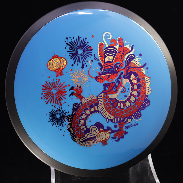 MVP Neutron Trail - "CHUXI" GolfDisco Originals custom stamp 2 BLUE 173 chinese dragon chinese stamp custom stamps Disc Golf dragon fireworks GOLFDISCO ORIGINALS James lanterns MVP mvp neutron trail mvp trail new year trail disc