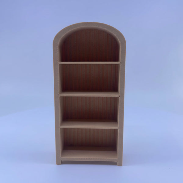 Miniature Dollhouse Bookshelf – 1:12 & 1:24 Scale, Realistic Wood Look, 2 Colors