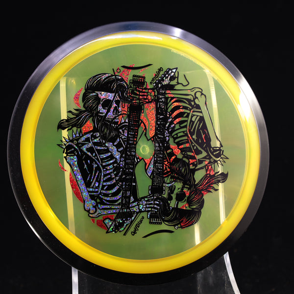 MISPRINTS - MVP - Inertia - Proton - GolfDisco Originals "Rock N' Roller" 10 YELLOW 172 GOLFDISCO ORIGINALS misprints skeleton skeleton stamp skeleton stampmusic stamp skeletons