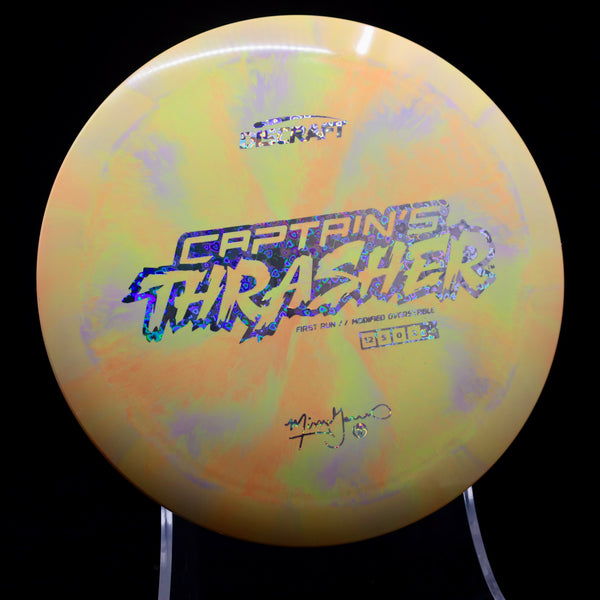 Discraft - Captain's Thrasher - First Run - Missy Gannon Signature 3 YELLOW HEARTS 174 captains thrasher discraft captain's thrasher discraft thrasher gannon missy missy gannon thrasher Thrasher