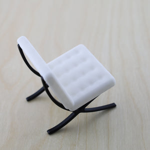 White Barcelona Chair 1/12 Scale, Miniature Furniture