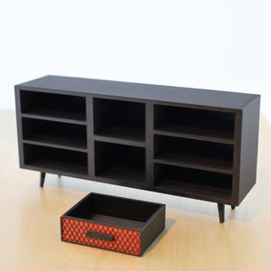 Miniature Furniture Dresser 1:12 Scale Black and Red Miniture Furniture