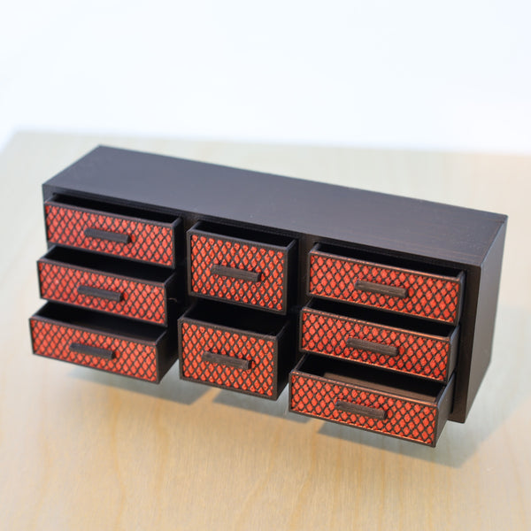 Miniature Furniture Dresser 1:12 Scale Black and Red Miniture Furniture